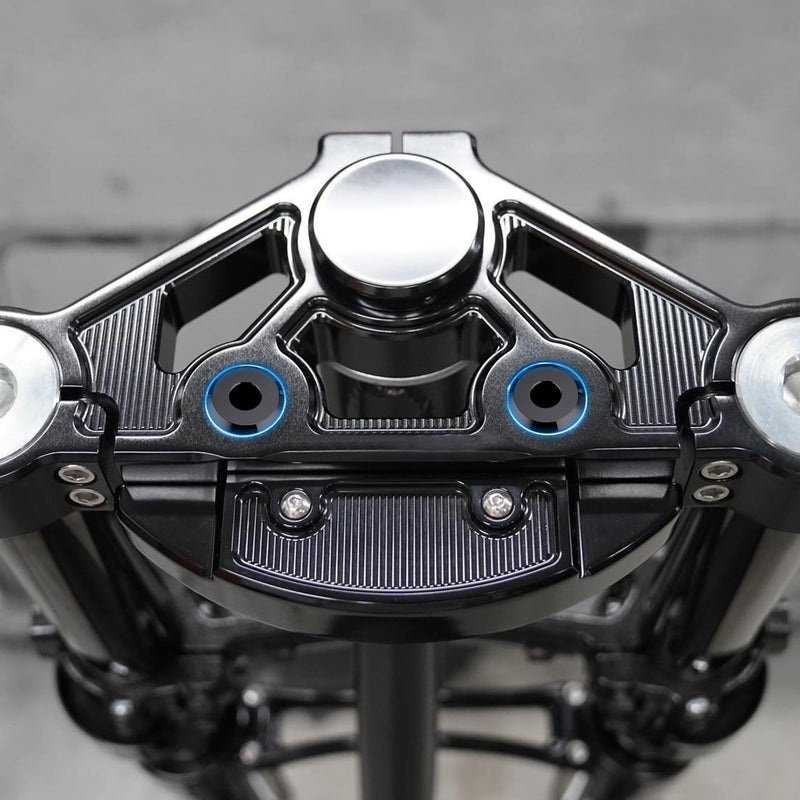 Wsays CNC Handlebar Riser Bushings Solid Billet Aluminum Compatible with Harley Touring Street Electra Road Glide Road King 1983-2025 Fit Softail 2018-2025 Oxidized Black