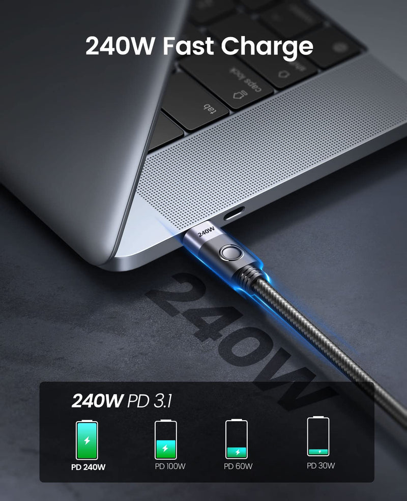 ORICO 1M USB C to USB C Cable, 240W PD 3.1 Charging, 20Gbps Data Transfer, Compatible with Dell, iPad, Pixel, Hub, Docking and More 20Gbps/1M Straight
