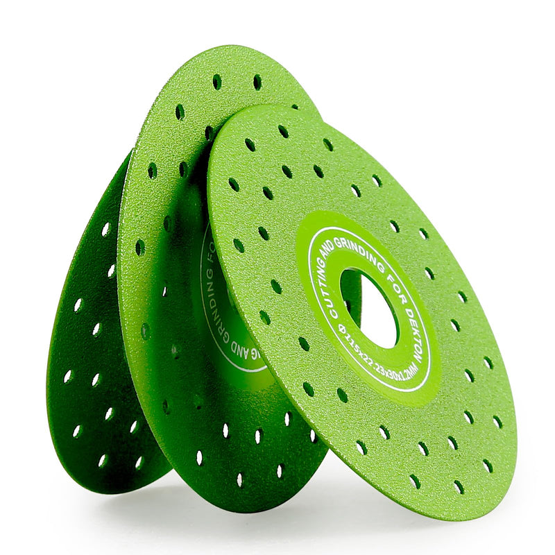 LOZLIN 4.5 Inch Ultra Thin 0.05" Diamond Grinding Disc, Double Sided Low Resistance Saw Blade 115mm 22.23mm for Angle Grinder, Cutting Grinding Porcelain Tile Granite Marble (5) 5