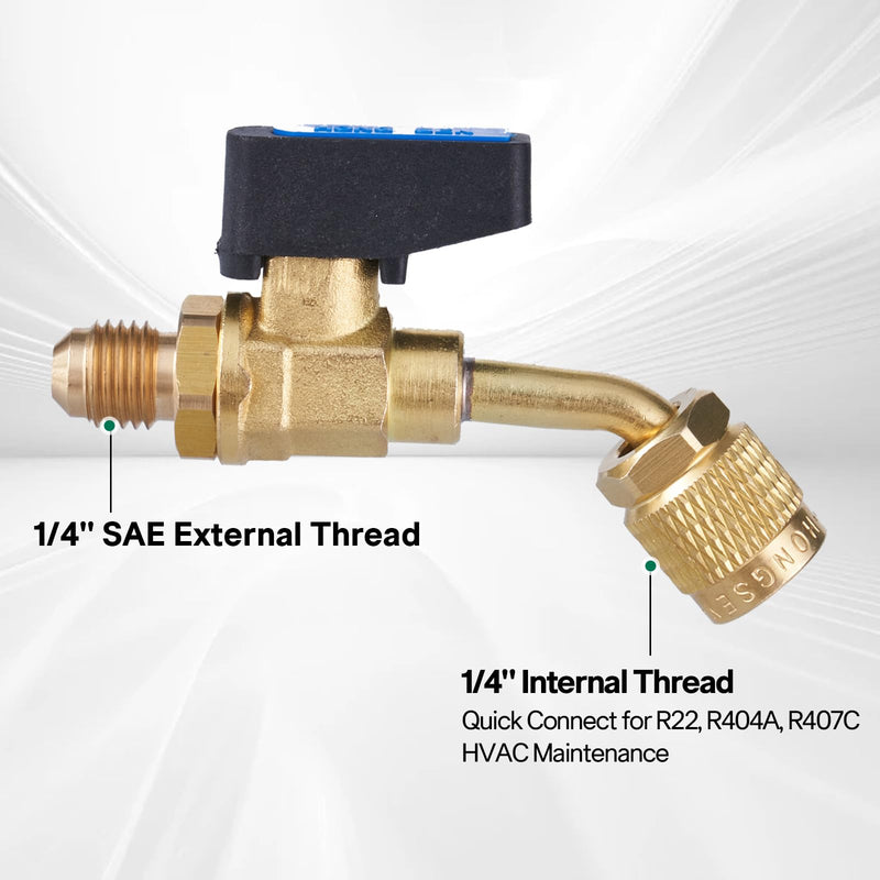 HONGSEN Low Loss Fittings HVAC Tools, Mini Split Air Conditioner Manifold, Refrigerant Charging Valve Compatible with R22 Refrigerant for Home AC