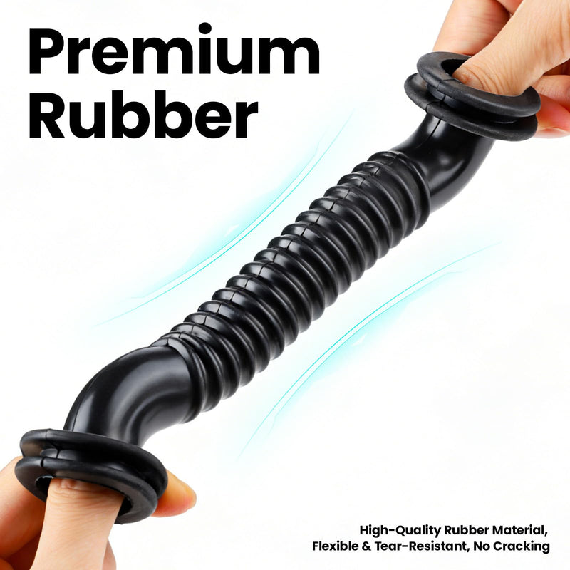 Car Wire Harness Door Tube, Black Rubber | Dust-Proof, Corrugated Flexible Protective Sleeve, 25mm x 25mm, 2 Pieces