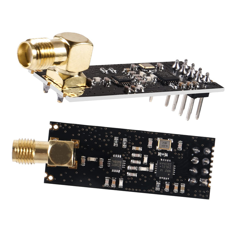 2PCS NRF24L01+PA+LNA RF Wireless Transceiver Module with SMA Antenna 2.4 GHz 1100m with 3.3V Regulator on-Board 8 Pin Socket Breakout Adapters for Arduino