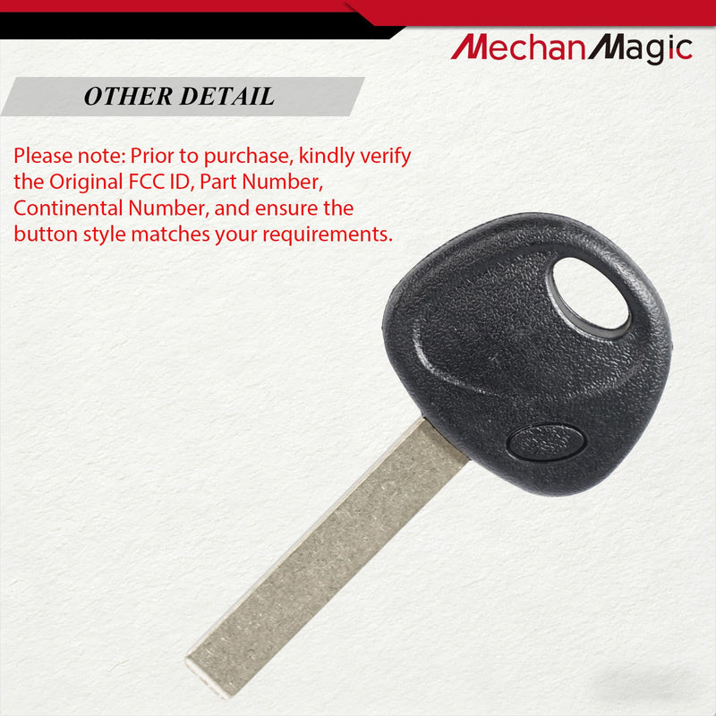 KK12P Uncut Plastic Head Key Fits for Hyundai Elantra Accent Santa Fe Ioniq Kia Forte NIRO Optima Rio Ignition Blank Car Door Key KK12-P (Set of 2)