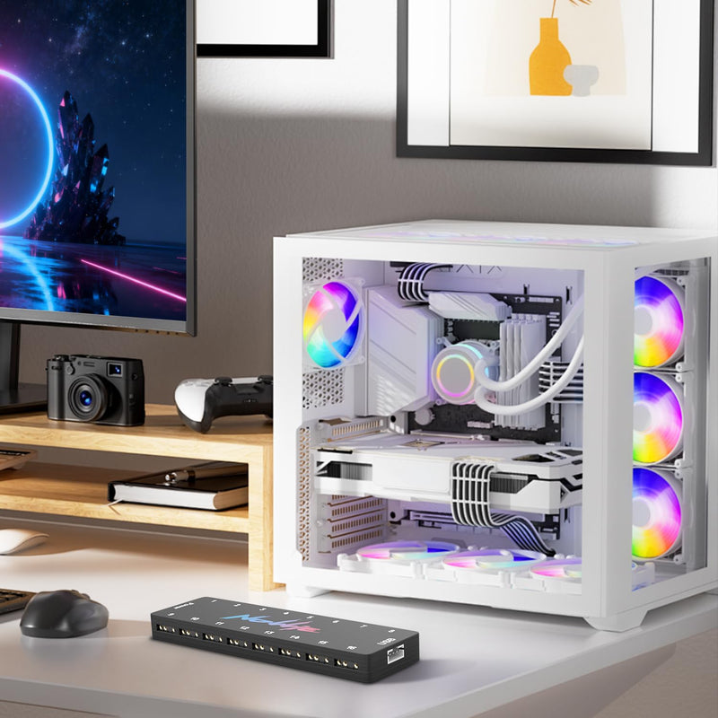 Iesooy Nollie 16 ARGB Controller Fan Hub 5v 3Pin 16 Port ARGB Interface Support SignalRGB OpenRGB