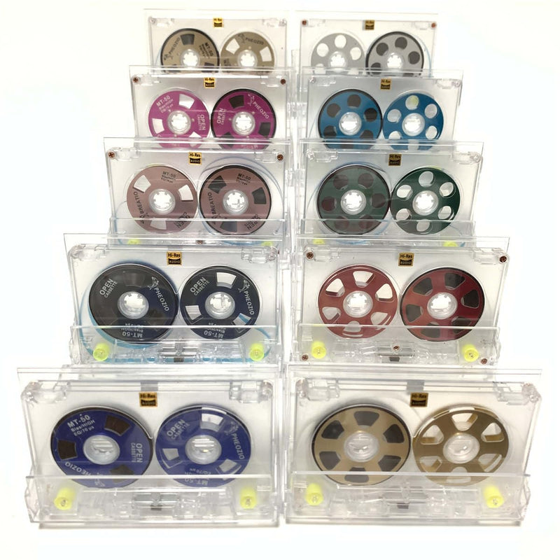 Reel to Reel Blank Audio Cassette Tape for Music Recording - Normal Bias Low Noise - 48 Minutes - Transparent Acrylic [ 5 Pack Blind Box Includes 5 of 54 Styles Tapes ] 5 Packs Blind Box