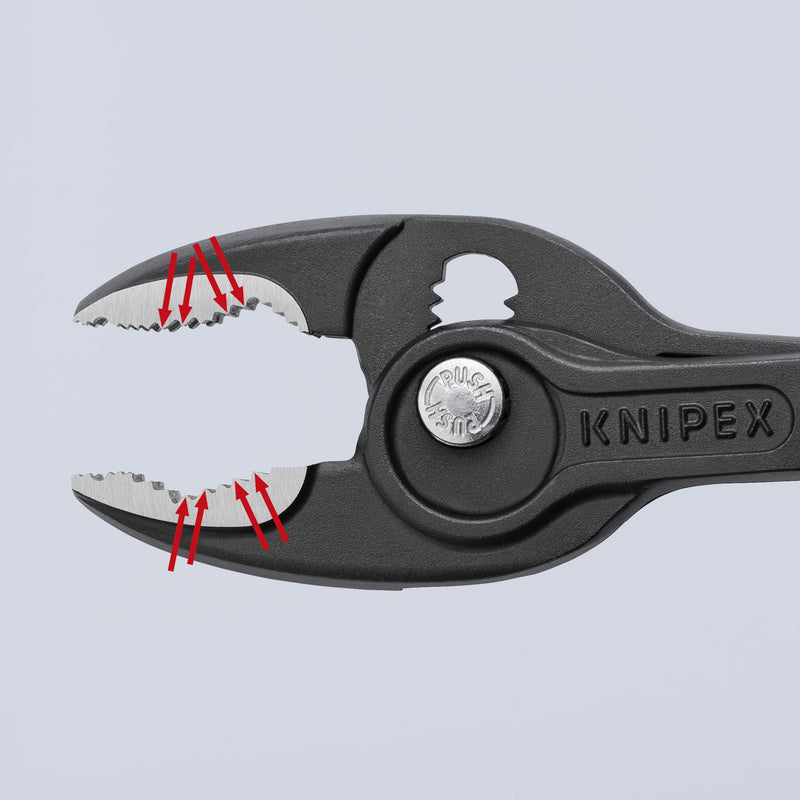 Knipex TwinGrip Adjustable Front Grip Plier Black with Multi-Component Sleeves 200mm 82 02 200 Flat