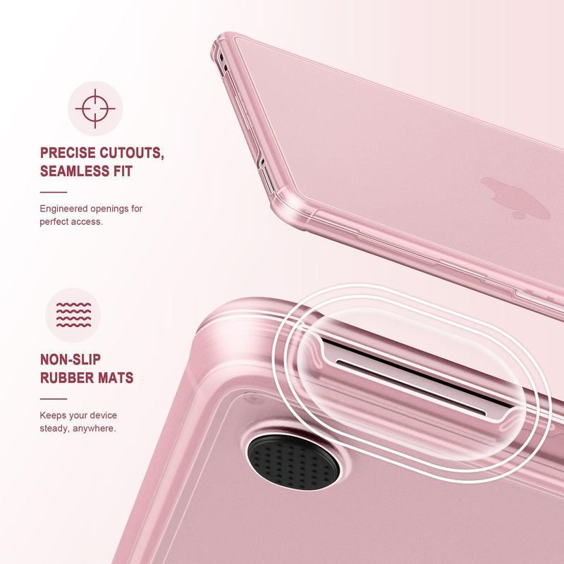 MEEgoodo for MacBook Neo 13 Inch Case 2026 Fit Model A3404 with Shockproof TPU Frame, Hard Shell Protective Cover, Anti-Fingerprint Matte Finish, Precise Cutouts, Laptop Case for MacBook Neo 13",Blush Blush