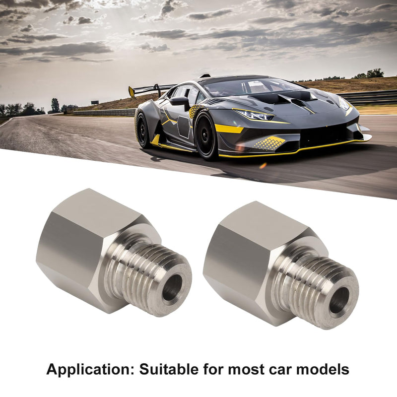 2 Pcs Sender Adapters 1/8in NPT Female to M10 x 1.0 Male Threaded Pressure Gauge Adapter with Washer, Stainless Steel Oil Reducer Adapter