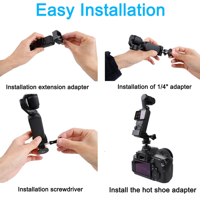 PellKing Clod Shoe Mount Adapter for DJI Osmo Pocket 3 Camera, with DJI Pocket 3 Expansion Adapter for DSLR Hot Shoe Mount