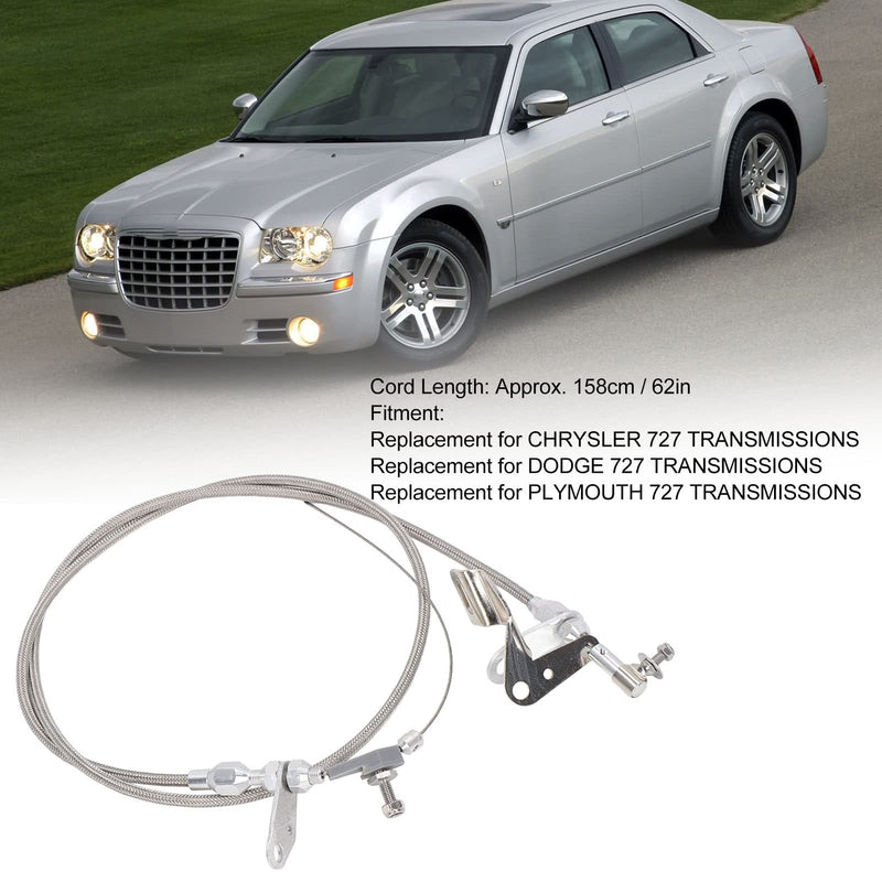 Car Kickdown Cable for CHRYSLER for DODGE for PLYMOUTH 727 Stainless Steel 158cm Length Throttle Wire Replacement