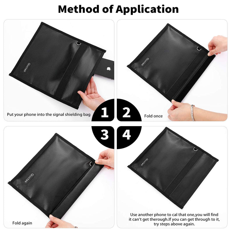 Large Faraday Cage (13.8" X 17.7"), Fireproof Waterproof Key Fob Protector, Faraday Bags for Phones, Car RFID Signal Blocking, Anti-Theft Pouch, Anti-Hacking Case Blocker Black 13.8"X17.7"