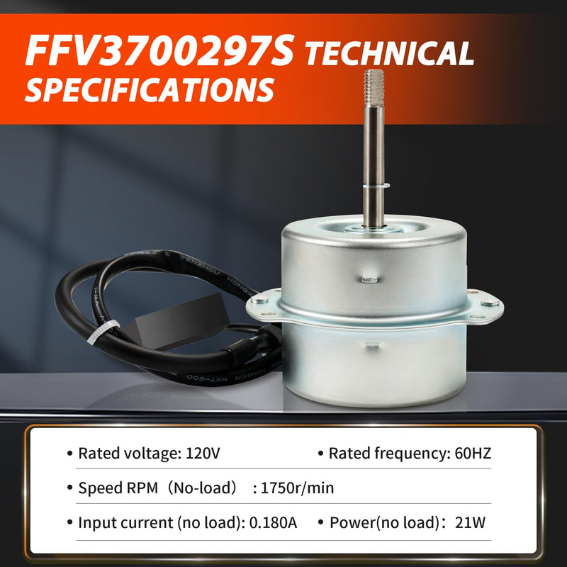 FFV3700297S Bathroom Fan Motor Compatible with Panasonic Exhaust Fan Assembly FV-08VQ3 FV-11VQ3 FV11VH2 FV11VHL2 FV-LP003 Quiet Ventilation Fans Motor Replacement Parts FFV3700175S 120 Volts 1750 RPM