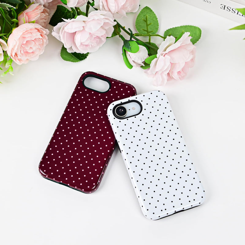 Polka Dot Pattern Phone Case for iPhone 16e/17e 6.1", Pink | Cute Aesthetic Case for Women Girls,Dual-layer Shockproof Protective Phone Cover,No Fading Print