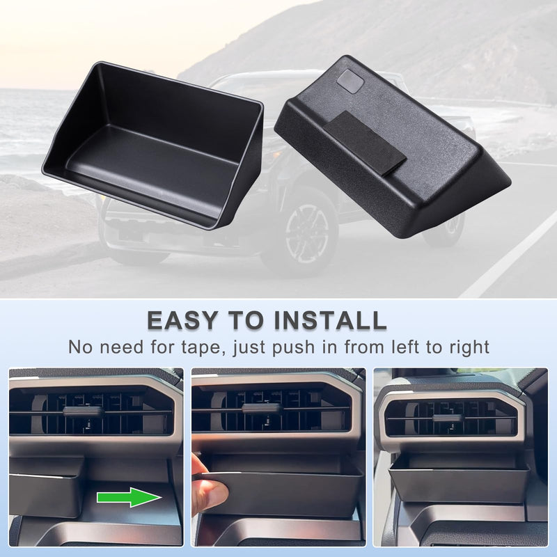 JKCOVER Driver's Air Vent Storage Tray Compatible with 2024 2025 Toyota Tacoma and 2025 Toyota 4Runner Accessories Driver's Side Extra Storage Organizer for Key Coin Card (Upgrade, No Need for Tape)