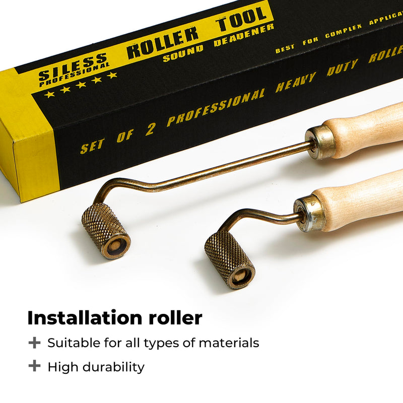 Siless Professional Roller Set of 2 Heavy Duty Sound Deadener Installation Tool for Automotive Car Audio Sound Deadening Material Insulation Application Pro Set