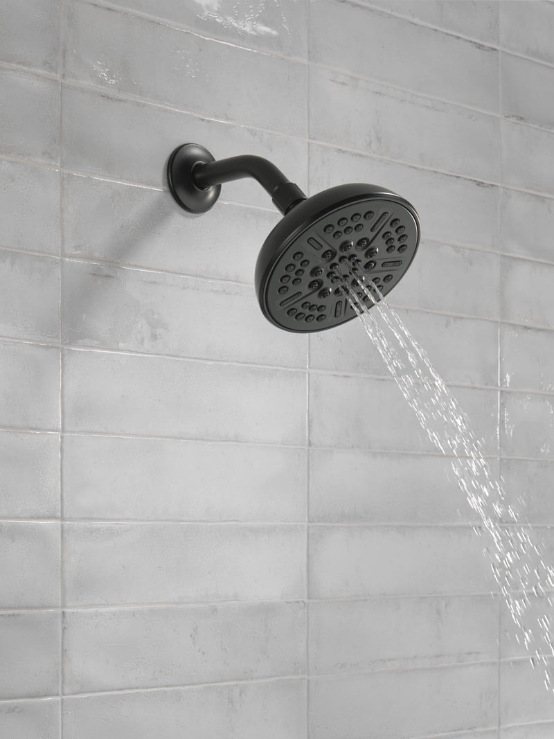 Delta Faucet 8-Spray Touch-Clean Matte Black Shower Head, Delta Shower Heads, Showerhead, Shower Head Black, 2.5 GPM Water Flow, Matte Black 75898BL