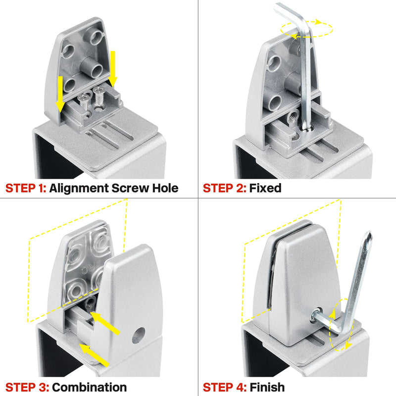 2 Packs Sneeze Guard Support, Aluminum Vertical Partition Board Clamp, Acrylic Desk Divider Support Clamp, Desk Shield Privacy Panel Clamps for Clear Shield for Countertop Reception Downclamp & 2pcs