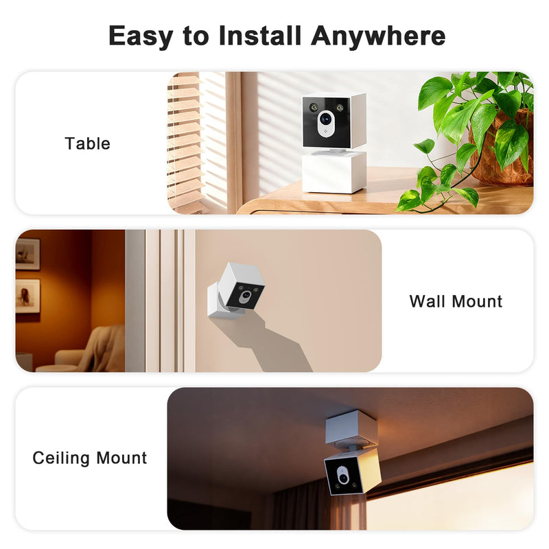 2K Indoor Security Camera, 5G&2.4G WiFi Cameras for Home Security, 360°Pan/Tilt Baby/Dog/Pet Camera, 911 Emergency, 2-Way Talk, AI Descriptive Notification, Color Night Vision, US Based Cloud, 2Pack