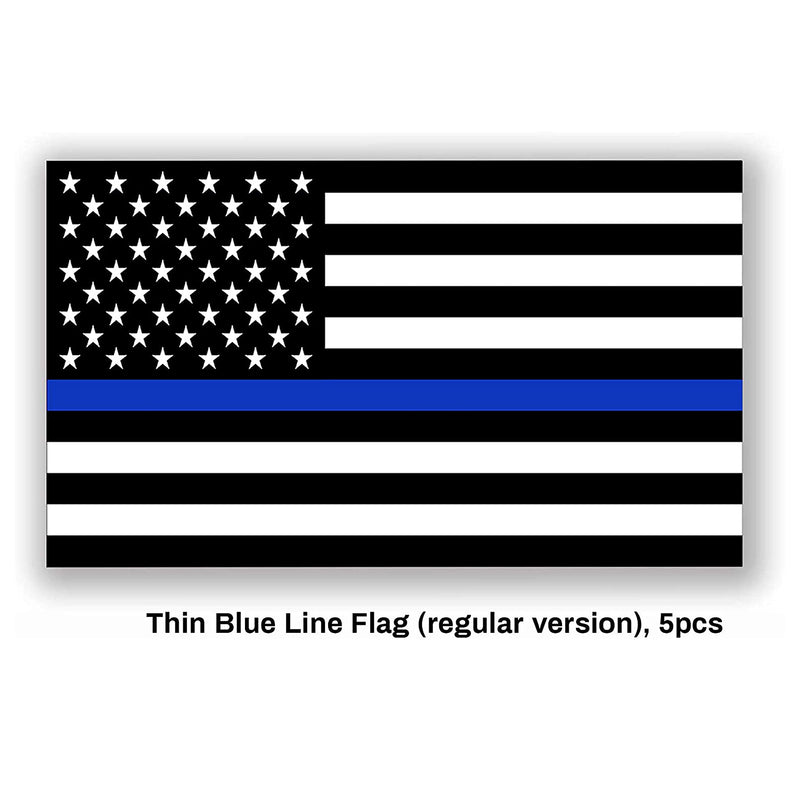 GRITKULTURE 5.1 Inch X 3 Inch Thin Blue Line US Flag Decal Stickers Pack of 10 for Trucks Cars American Flag Black American Flag Back The Blue Decals Car Bumper