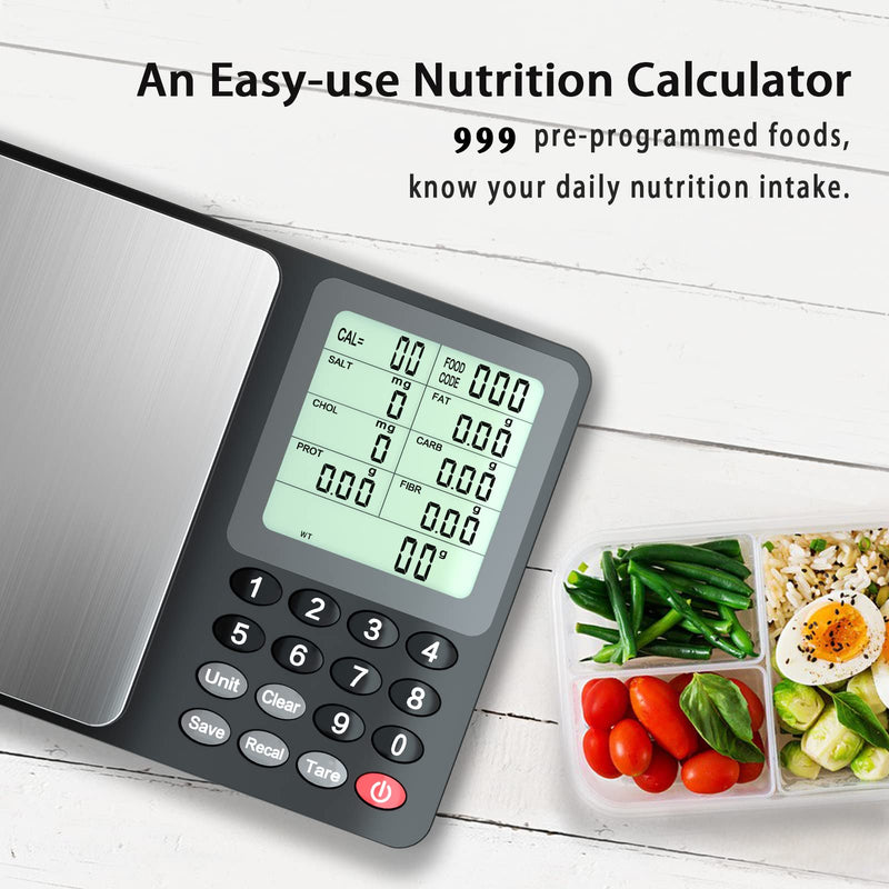 Fuzion Nutrition Food Scale, Digital Food Scale for Weight Loss, Calculating Food Facts, Macro, Calorie, Meal Prep, Portion Control, Stainless Steel 3KG/0.5g