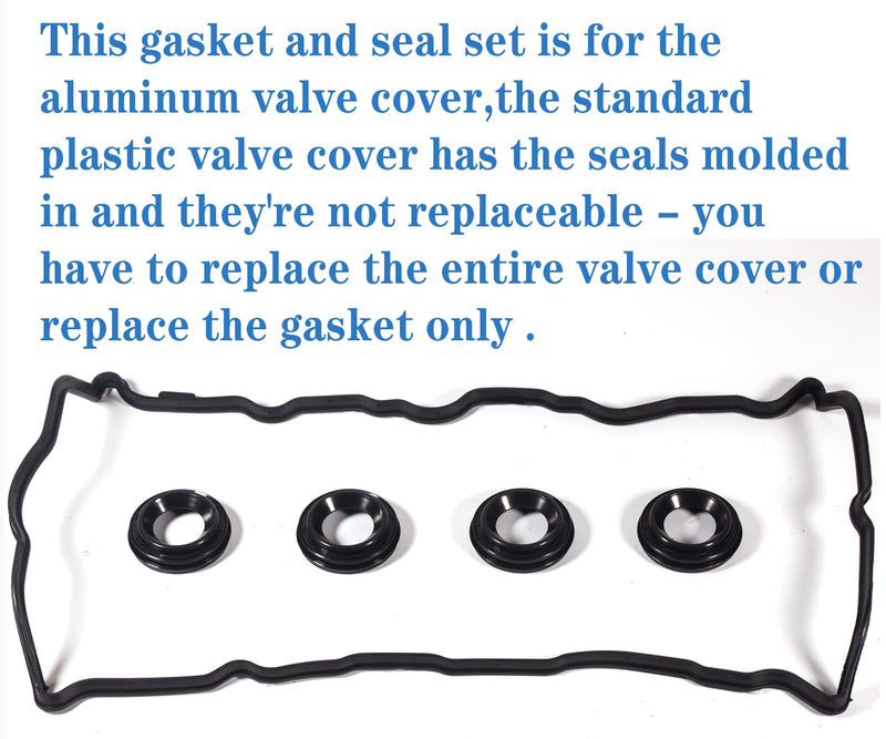 VS50777R for Nissan Altima 2.5 Valve Cover Gasket with 4 Spark Seal,Rogue Sentra 2.5L Engine Code QR25DE 2007 2008 2009 2011 2010 2012 07 08 09 10 11 12 036-1758 13270-JG30A VS50437A 13270JA00A. VS50777R 2007-2013 Nissan 2.5L with 4 Spark Seal