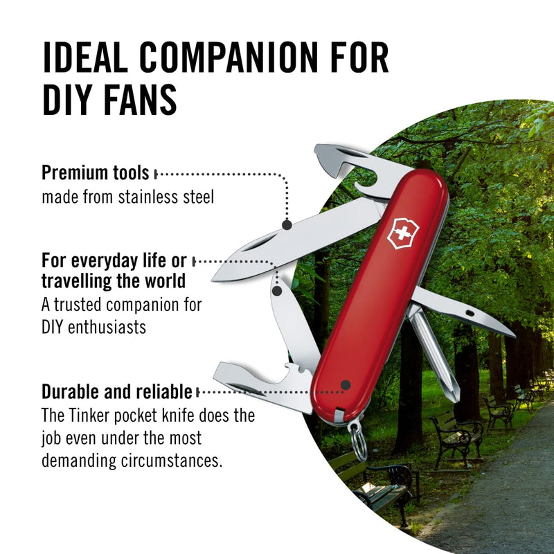 Victorinox Tinker Swiss Army Knife Multipurpose Pocketknife 12 Functions Red