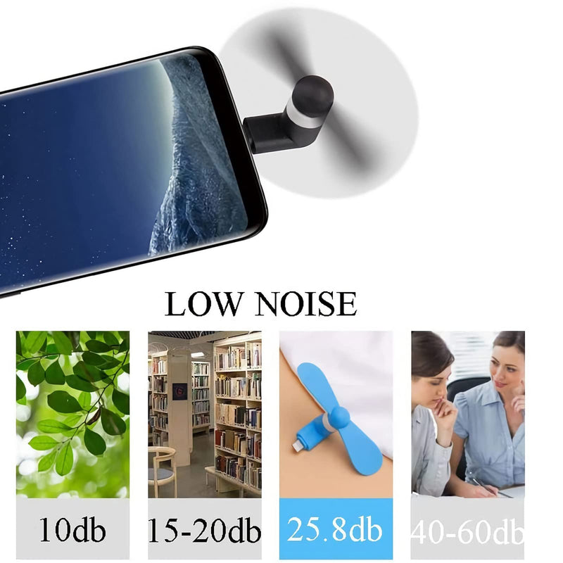 USB C Phone Fan, Mini Cellphone Fan Compatible with Samsung Galaxy S23+ S23 S22 S21 S20 S20+, Note 20 A54 A24 A23, Google Pixel 8 7A pro 6A (6 Pack)