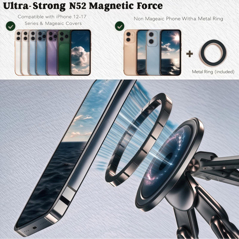 4-in-1 Foldable Laptop Stand,Magnetic Phone & Tablet Holder,Portable Riser | Multifunctional Aluminum alloy Laptop Stand, Foldable Portable, Magnetic Phone & Tablet Holder, Multi-angle Ergonomic Design