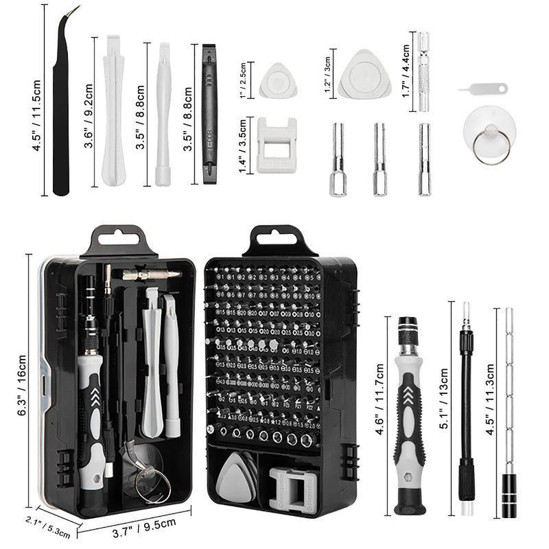 Mini Precision Screwdriver sets,Sinyiol 115 in 1 Repair Tool Kit to Fixing Phone Laptop PC Camera Electronic Watches Glasses,Switch，game consoles ，Magnetic Driver Kit with Flexible Shaftl