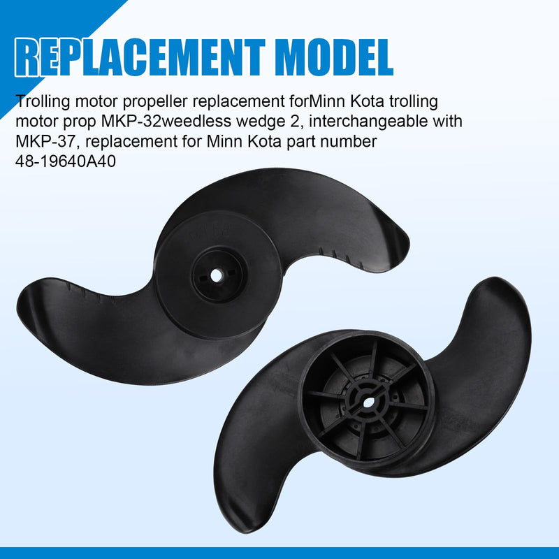MKP-32 Trolling Motor Propeller Compatible with Minn Kota Trolling Motor Weedless Wedge 2 Prop, Weedless Wedge Prop Fits 3-5/8" Motor Diameters Trolling Motors, OE Replace# 2091160 1865017