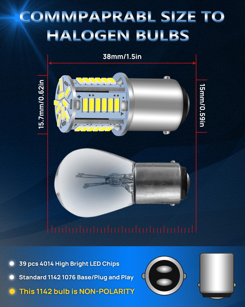 1076 1142 LED Bulb for RV, 12VDC Non Polarity Camper Interior Light Bulb, BA15D 90 1004 Replacement for Camper Trailer Motorhome Boat Light, Double Contact Bayonet,White 6000K 10 pcs White