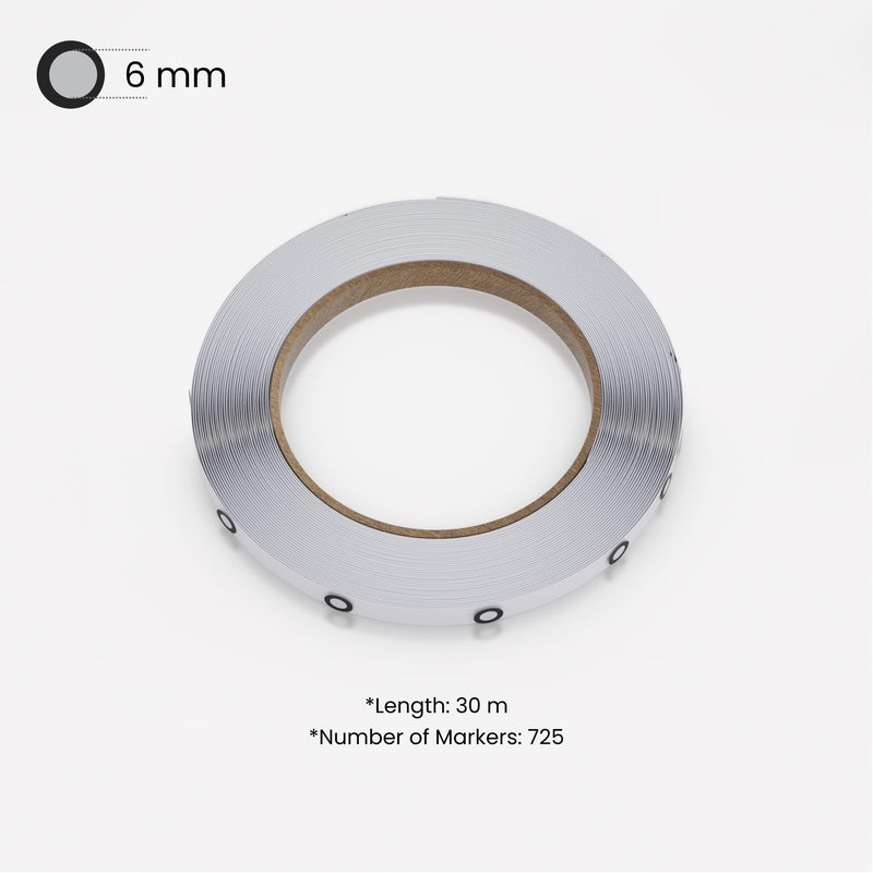 Revopoint 3D Marker Tape for 3D Scanning, 6.0 mm 3D Scanning Markers for 3D Scanners, 3D Tracking Dots Reference Point for Preventing Tracking Loss and Enhance Accuracy, 30 m Length with 725 Markers 6mm Marker Tape