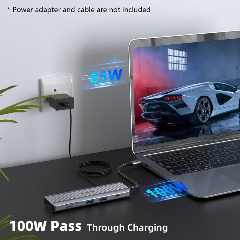 Tiergrade USB C Hub 3.0 Docking Station, 9 in 1 Thunderbolt 3 Docking Station for Dell XPS 13/15, HP, Chromebook Pixel, 4K HDMI, 100W PD