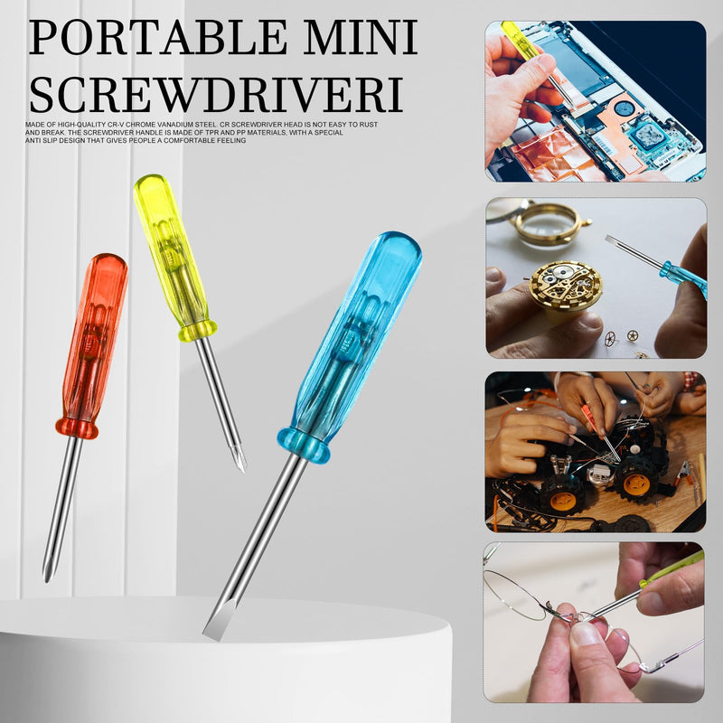 Quelay 36 Pcs Mini Screwdriver Tape Measure Keychains LED Flashlights Keychain Set Adult Pinata Stuffers Father's Day Neighbor Gifts for Men, No Batteries Included