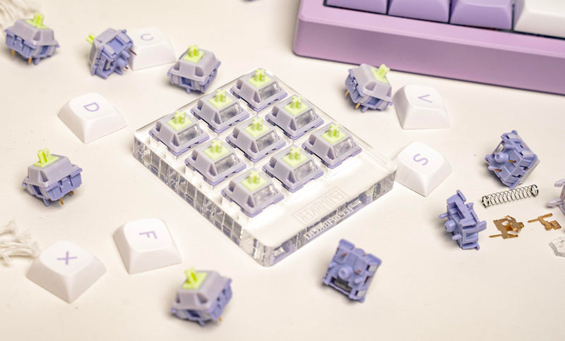 EPOMAKER Wisteria V2 Linear 38gf Keyboard Switches Set, with Light Diffuser, Pre-lubed, 5 Pin Creamy Switch, 35 Pieces for Mechanical Gaming Keyboards