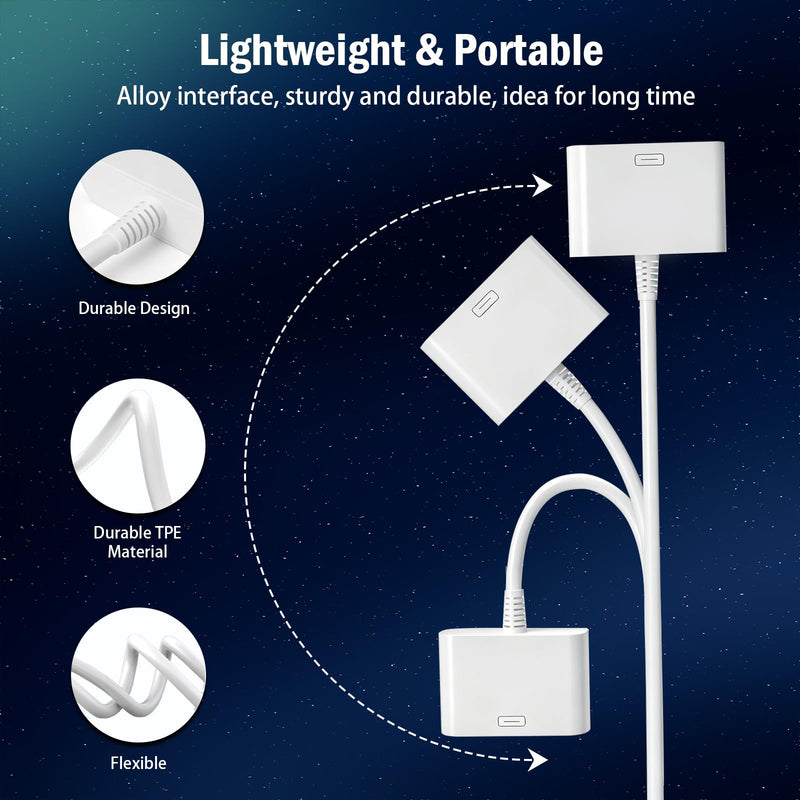 Lightning to 30 Pin Female Adapter for iPhone, 8 Pin to 30 Pin Cord 2 Pack | Apple MFi Certified, No Audio - 30 Pin Charging and Data Transfer Converter for iPhone 14 13 12 11 Xs X 8 7 6 5 4 iPad iPod