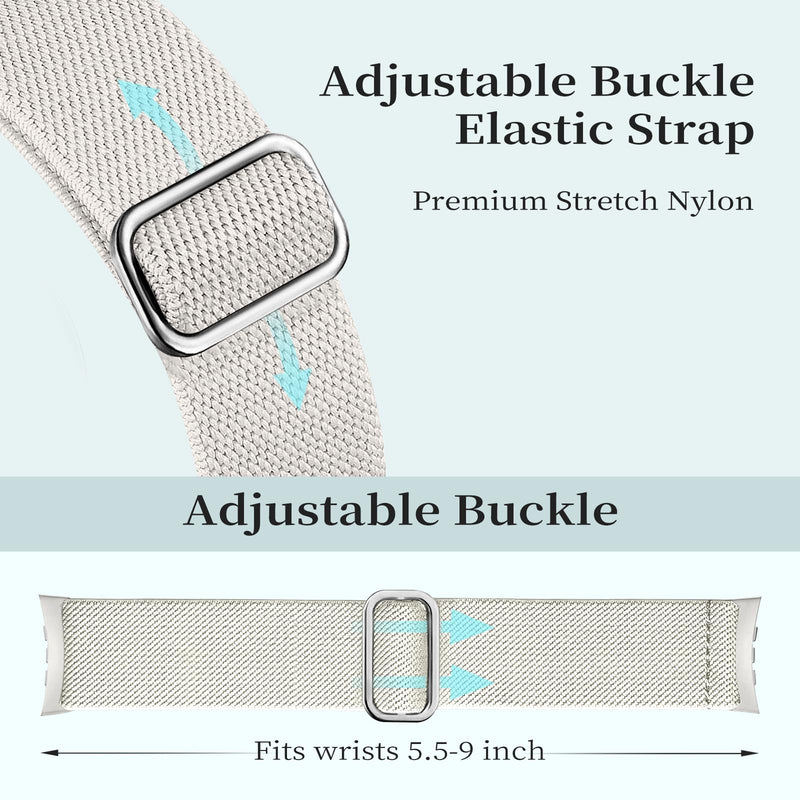 5 Pack Stretchy Bands Compatible with Google Pixel Watch 4 Band 45mm / Pixel Watch 3 Band 45mm for Women Men, Soft Nylon Breathable Sport Strap for Google Smartwatch 4 3 (45mm) Black/Dark Blue/Army Green/Dark Gray/Starlight (45mm) for Pixel Watch 4/3
