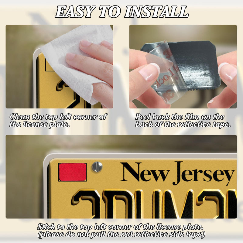 OYIXIO 2 Pieces New Jersey GDL License Plate Reflective Stickers, New Drivers Under 21 Years Old and Special Learning Permit License Plate Stickers.(Red)