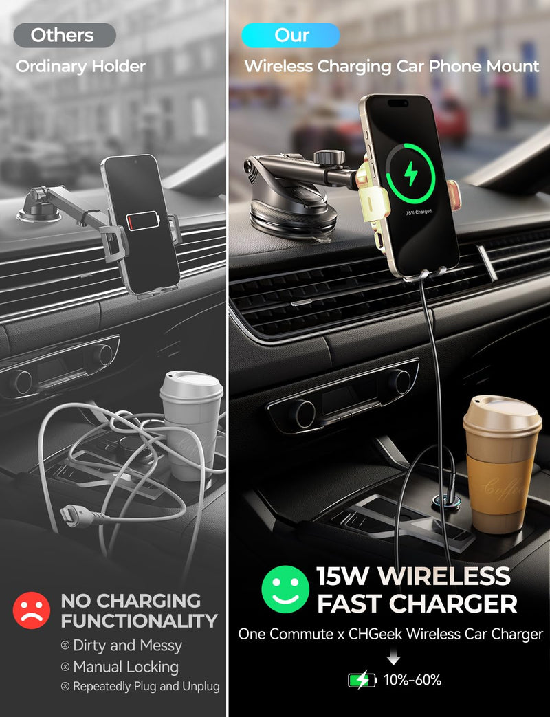CHGeek Phone Holders for Your Car, for iPhone 15 14 13 12 Mini Pro Max 11 Xs, Samsung Galaxy