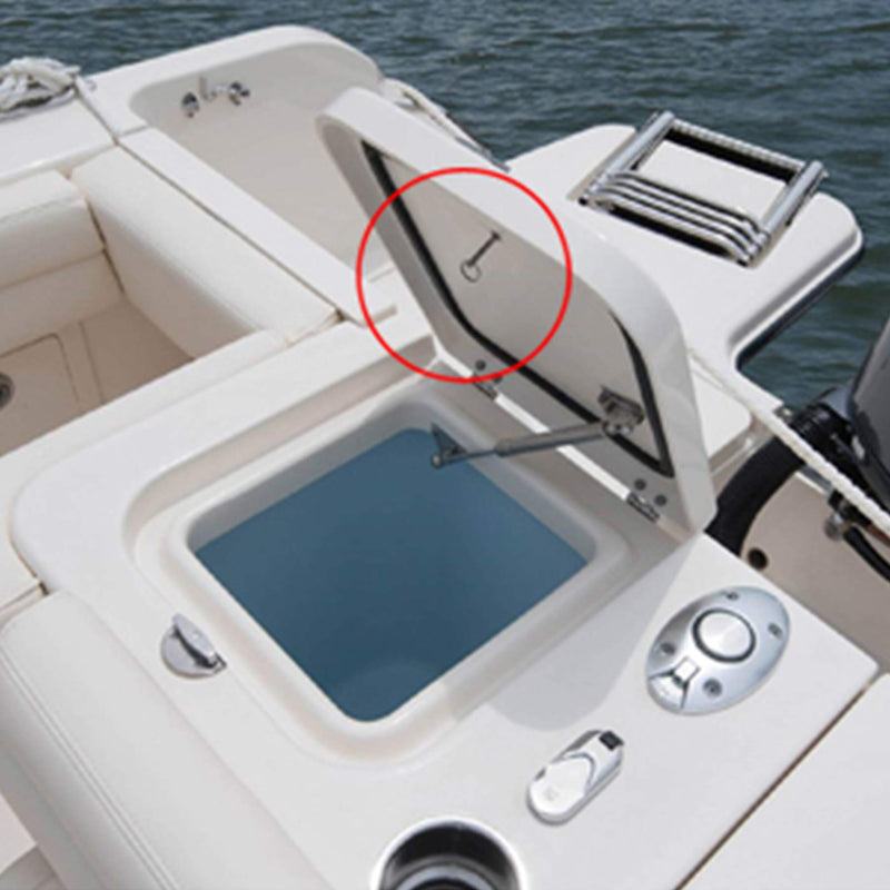 NRC&XRC Stainless-Steel 316 Hatch Cover Pull Handle with Spring Hidden Pin Button for Fishing Boat Yacht Dia.:1/4”,Total Length:2-1/8” 4 PCS