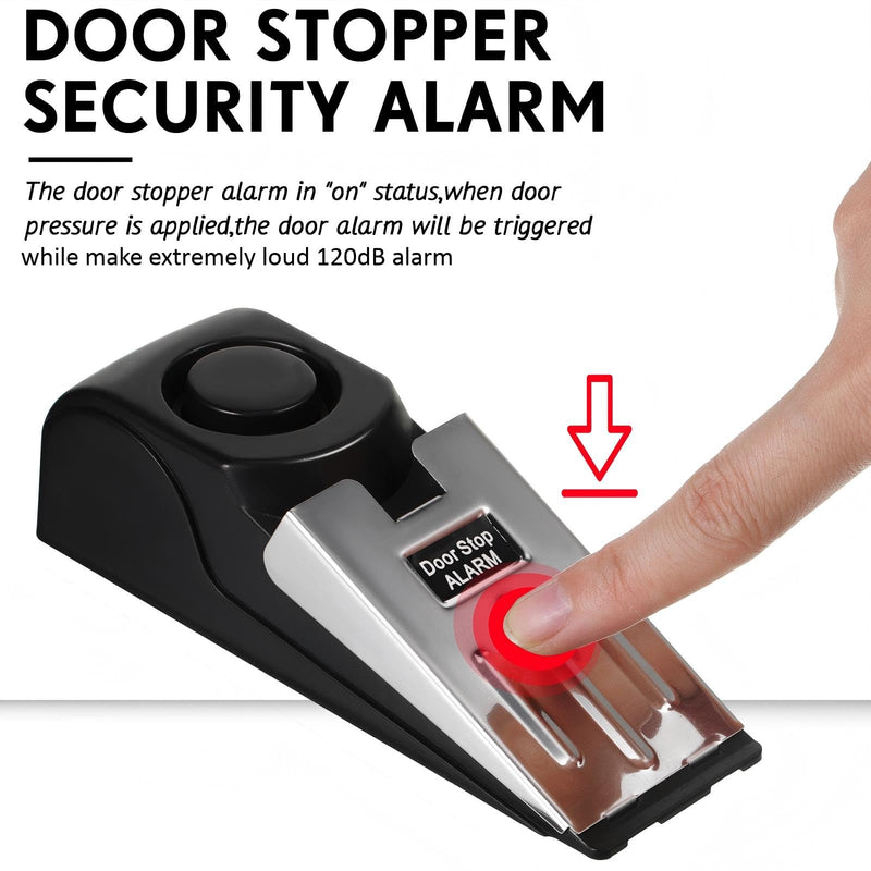 8 Pieces Door Stop Alarm Door Stoppers with 120 dB Security Alarm Doorstops Wedge Doors Stopper Alarms for Travel Apartment Home House Doors Stoppers Safety Tools