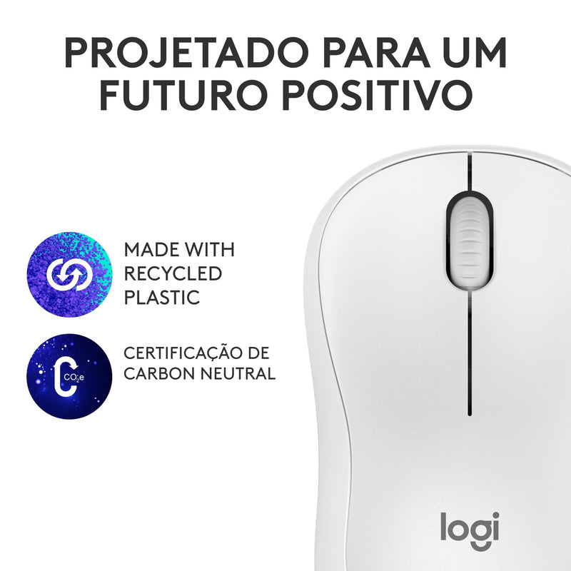 Logitech M240 Silent Bluetooth Mouse, Wireless, Compact, Portable, Smooth Tracking, 18-Month Battery, for Windows, macOS, ChromeOS, Compatible with PC, Mac, Laptop, Tablets - Off White