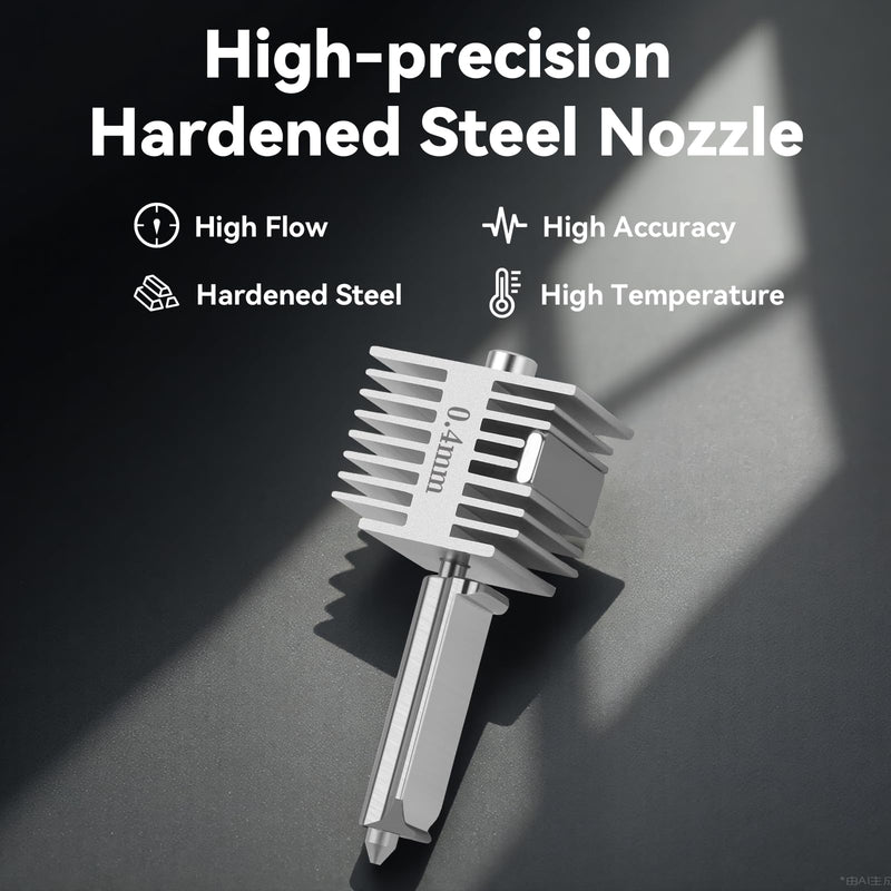 3PCS A1/A1 Mini/A2L Hotend Hardened Steel Nozzle Fast Speed&High Temp Integrated Structure Hot End with Silicone Cover Compatible with Bambu Lab A1/A1 Mini/A2L 3D Printers-(0.2mm+0.4mm+0.6mm) Silver 3PCS 0.2MM+0.4MM+0.6MM Stainless Steel Nozzle
