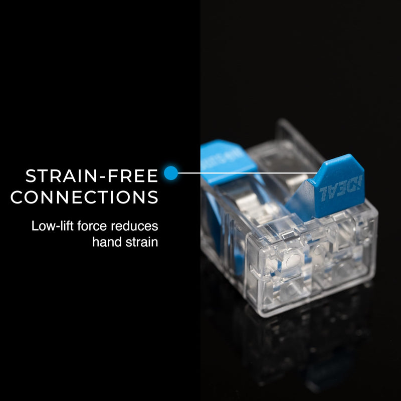 Ideal Electrical in-Sure Lever Wire Connector,10 AWG, 2-Port (30-10L32), Box of 100—Compact Releasable Connectors for Solid and Stranded Wires 2 Port / 10-22 AWG