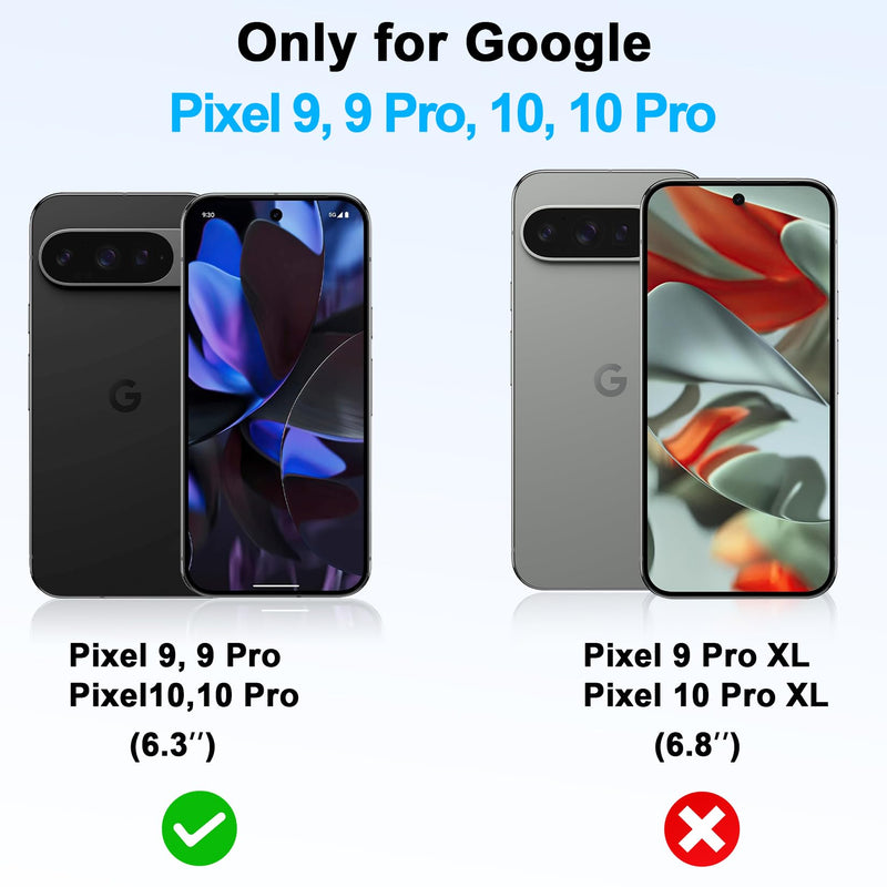 2 in 1 Case for Google Pixel 9 10 Pro with Belt Clip Defender, Heavy Duty Shockproof Holster with 360 Rotating Kickstand