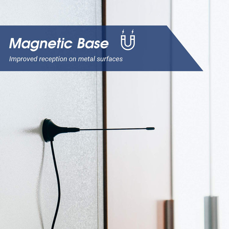 HDTV Antenna - August DTA180 - Portable Mini Digital Aerial with Magnetic Base - Easy Setup - Optimized for Free Over-The-Air HD Channels - Compact Design - Clear Reception