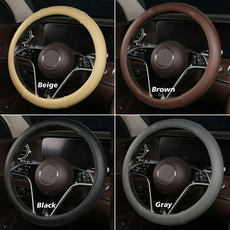 Custom Fit for Cadillac Steering Wheel Cover CT4 CT5 CT6 XT4 XT5 XT6 Escalade Genuine Leather Designed for Cadillac Interior Accessories（Black black