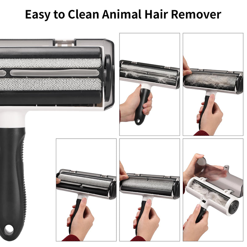 RLAVBL Pet Hair Remover Roller, Reusable Lint Roller Clean for Pet Fur, Cat and Dog Hair Removal Brush for Carpet, Sofa, Clothes, Bedding, Animal Fur Removal Tools