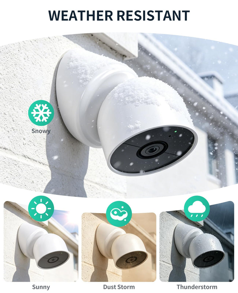 Magnetic Wall Mount for Google Nest Camera Outdoor or Indoor Battery Gen 2 | Desk Stand/Adjustable Security Wall Mount/No Drilling Mount/4 in 1 Wall Desk Stand Camera Holder/90° View Angle/White