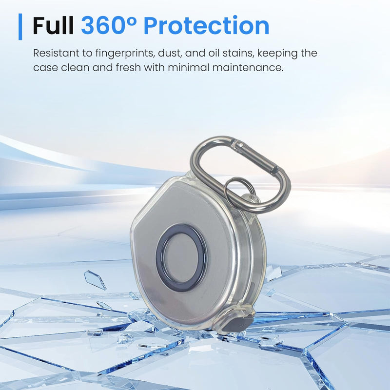 for Oura Ring 5 Charger Case,TPU Protective Cover with Lid,Transparent Anti-Scratch Bumper for Charging Dock,Drop-Proof Portable Travel Sleeve with Carabiner & Lanyard Accessories,Clear Clear
